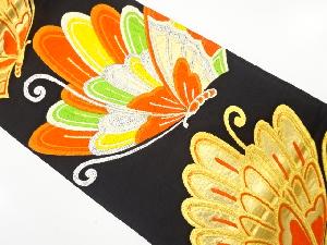 アンティーク　蝶模様織り出し袋帯（着用可）